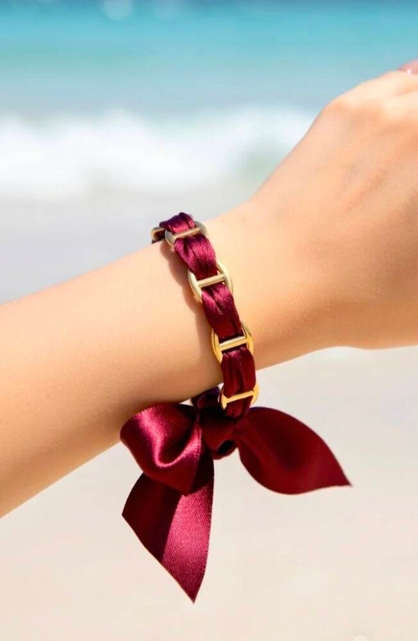 ✨️ Bracelets jonc foulard maille marine doré ✨️