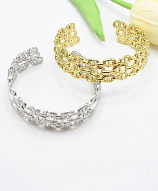 ✨️ Bracelets jonc large maille marine ✨️