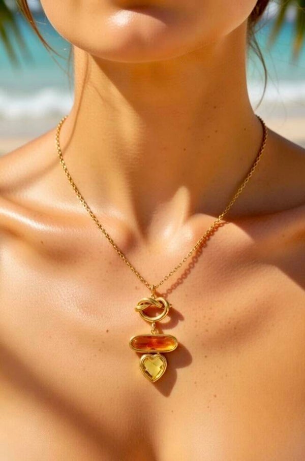 ✨️ Duo collier / bracelets coeur pierre✨️