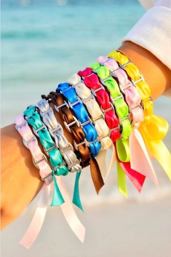 ✨️ Bracelets jonc maille marine tissu argenté ✨️