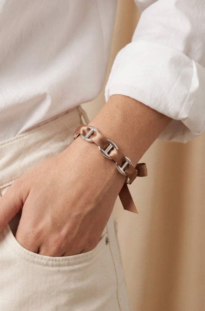 ✨️ Bracelets argenté jonc maille marine foulard ✨️