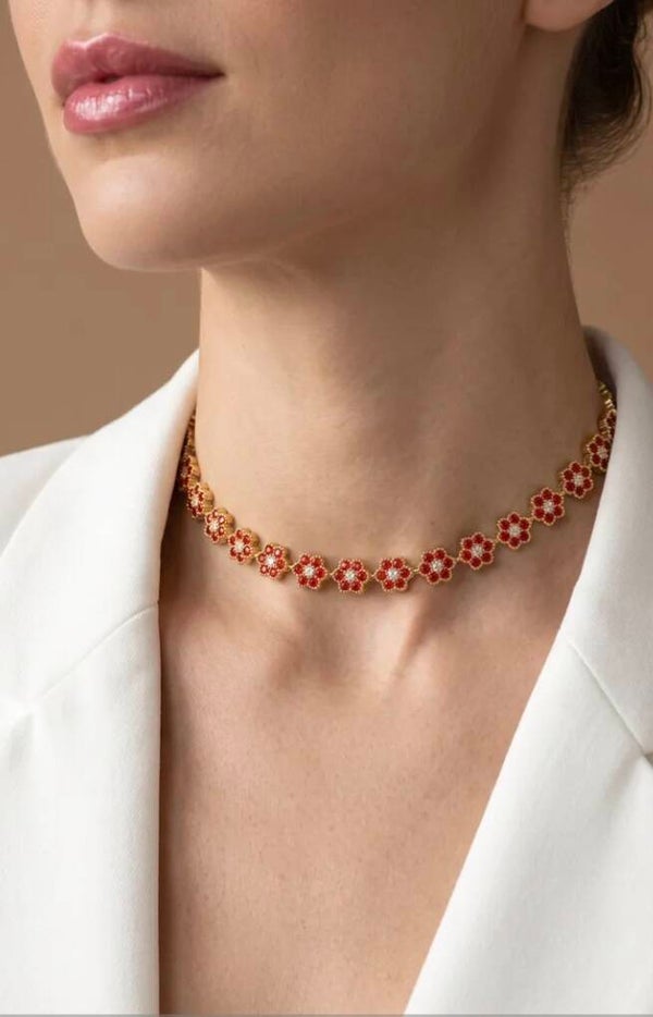✨️ COLLIER RAS DU COU EN ACIER INOXYDABLE  AVEC DES STRASS✨️