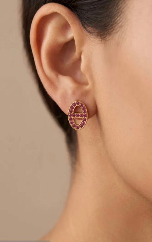 ✨️ Boucles d'oreilles maille marine strass ✨️