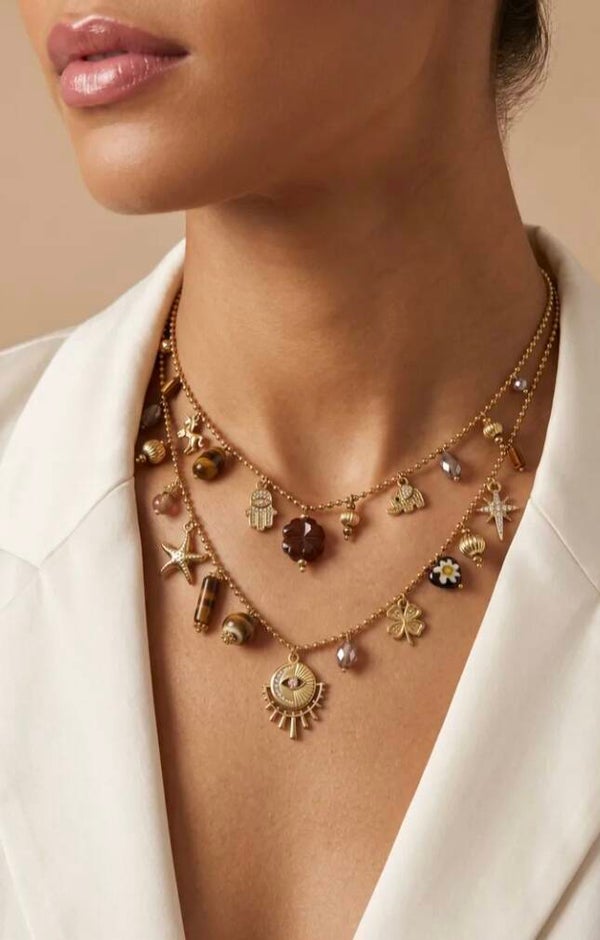✨️ Collier doublé chaîne breloques ✨️