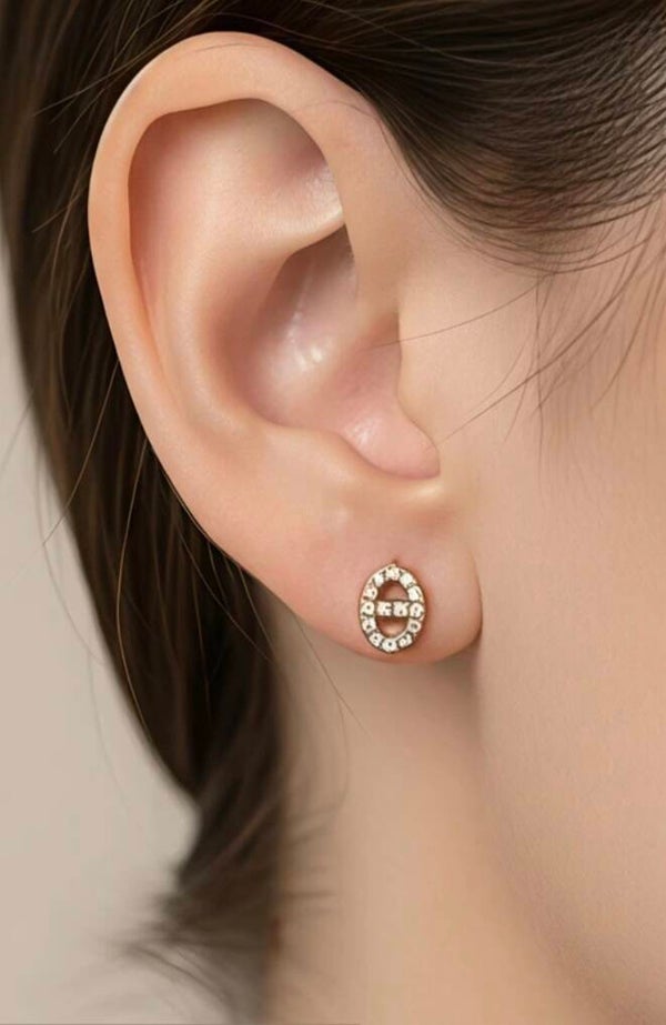 ✨️ Boucles d'oreilles maille marine strass ✨️