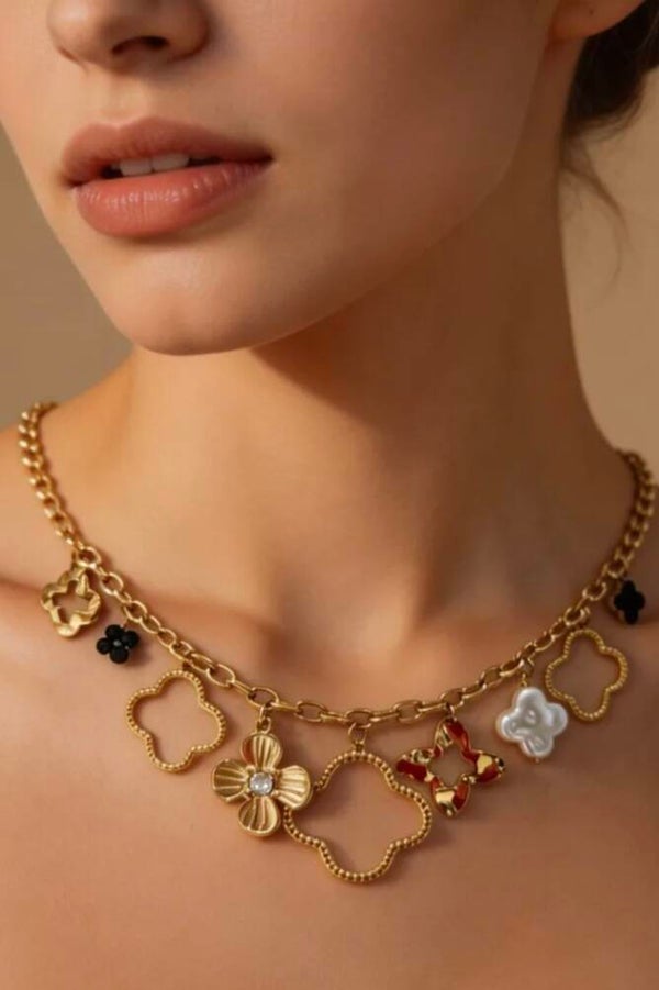 Duo collier / Bracelet Trèfle
