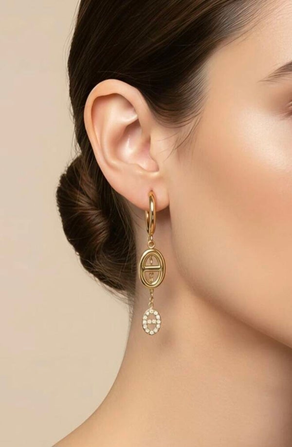 ✨️ Boucles d'oreilles pendantes maille marine ✨️