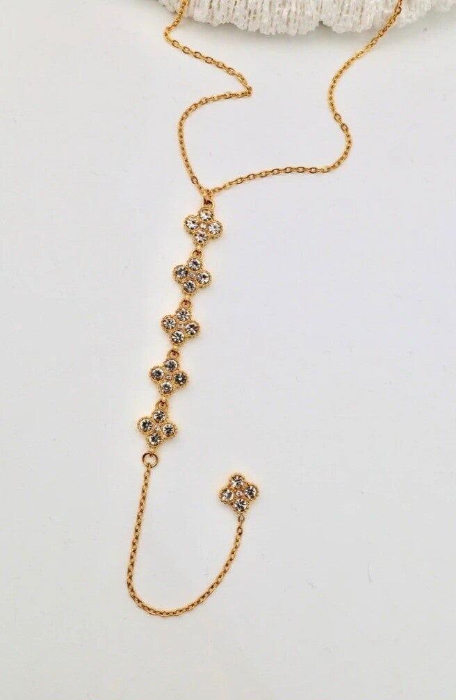 ✨️ Collier 6 fleurs strass Y✨️