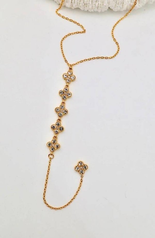 ✨️ Collier 6 fleurs strass Y✨️