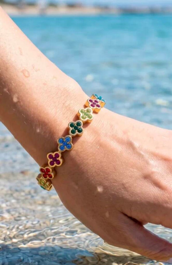 ✨️ Bracelets jonc fleurs zircons ✨️
