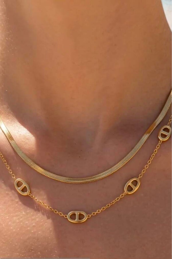 ✨️ Duo collier /Bracelet double maille✨️