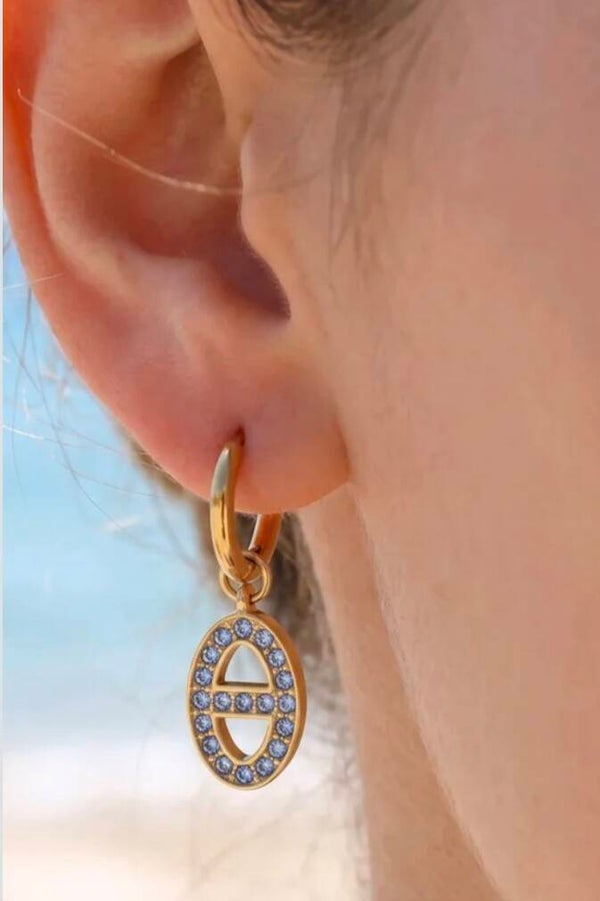 ✨️ Boucles d'oreilles maille marine strass ✨️