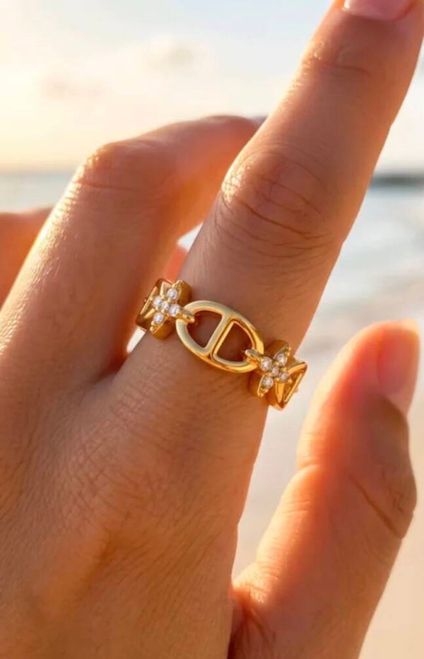✨️ Bague maille marine / Trèfle ✨️