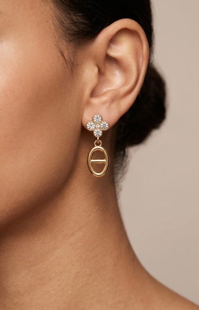 ✨️ Boucle d'oreille maille marine fleur ✨️