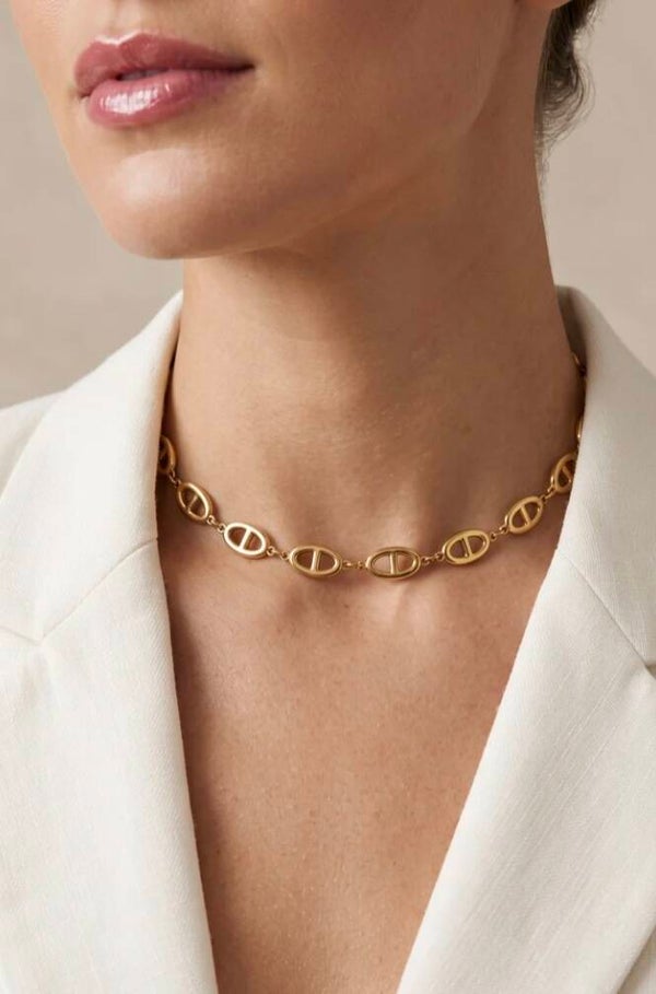 ✨️ Collier  Allesia maille marine ras-de-cou doré ✨️