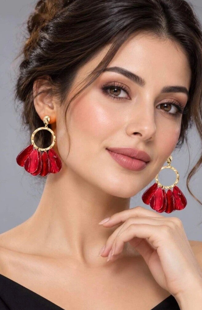 ✨️ Boucles d'oreilles pétales de couleur ✨️