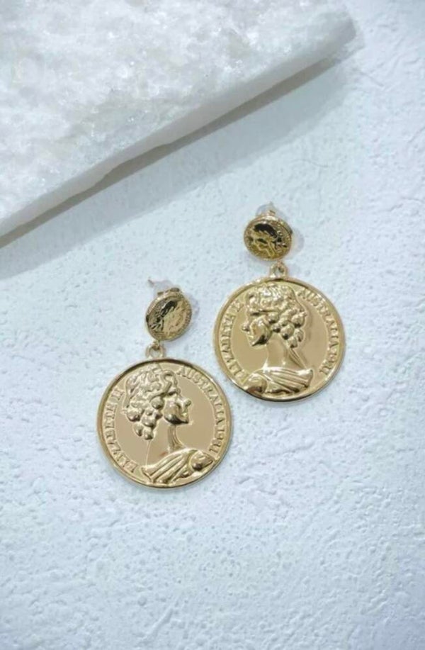 ✨️ Boucle d'oreille pièce doré ✨️