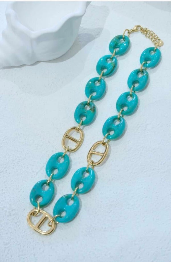 ✨️ duo bracelet / collier maille marine et graine de café ✨️