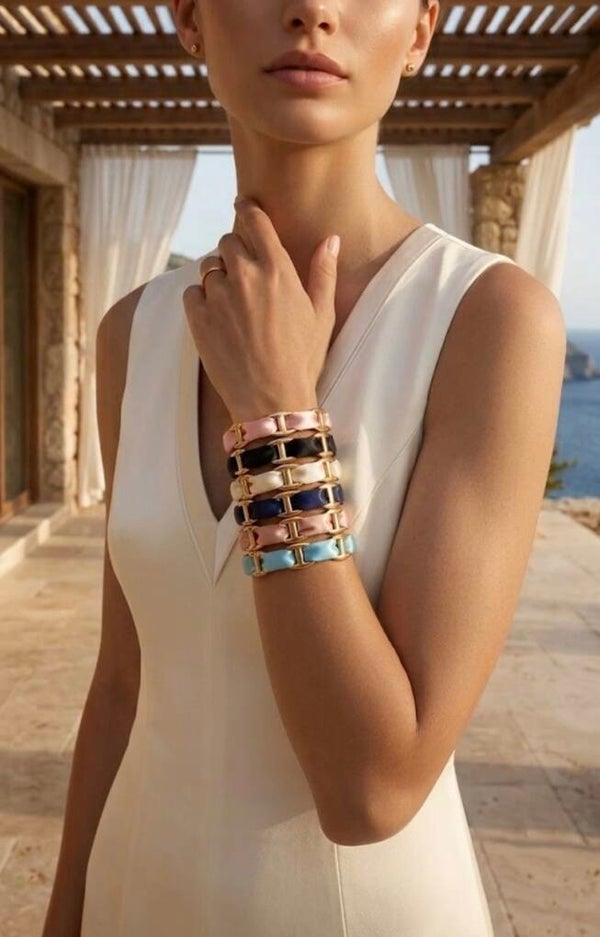 Bracelet Jonc Tissu en Acier Inoxydable – Chic & Tendance