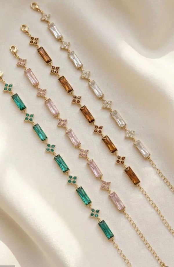 Bracelet cristal et acier inoxydable – Fleurs & Facettes de Lumière