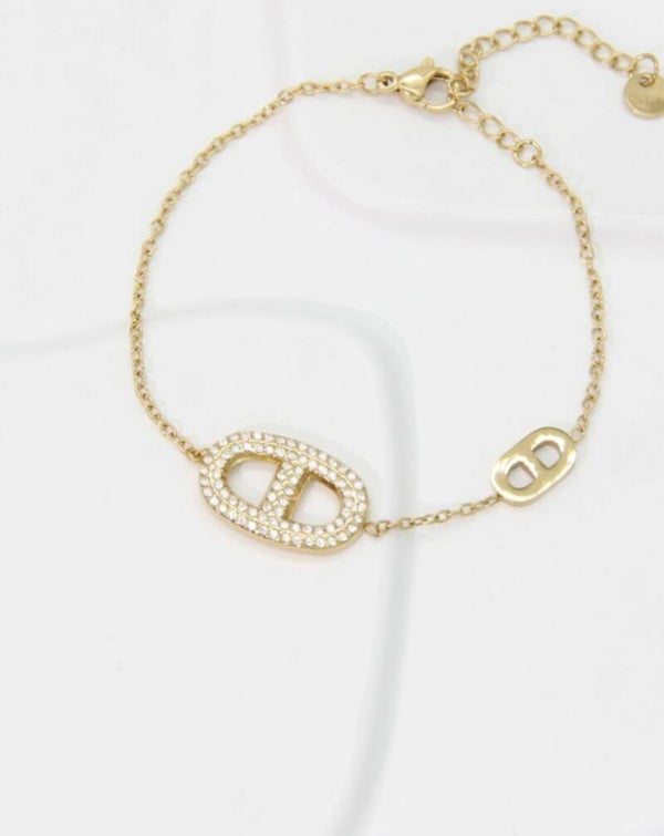 Bracelet Maille Marine Zirconium – Éclat Chic