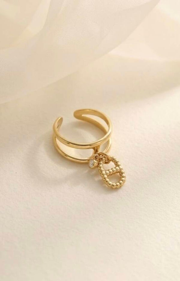 Bague Breloque strass – Acier Inoxydable