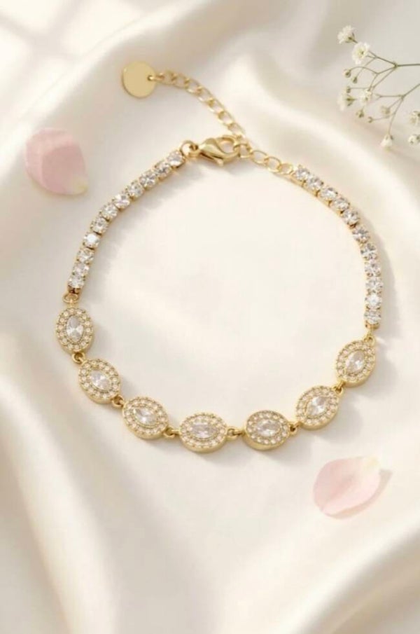 Bracelet Strass Ovales – Éclat Précieux