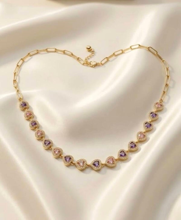 Collier Cœur Strass en Acier Inoxydable – L'Éclat de l'Amour