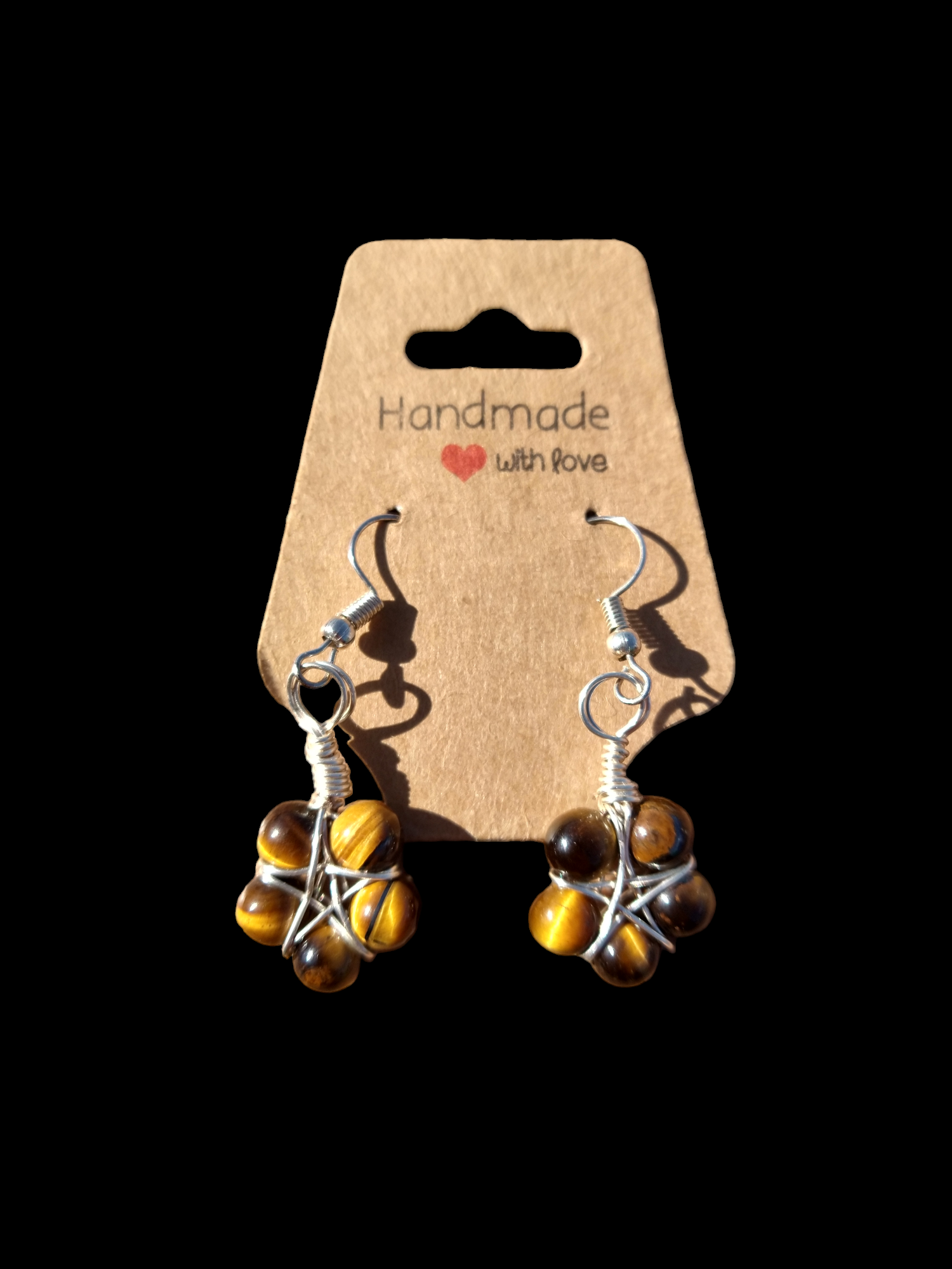 Tigers Eye Star Earrings
