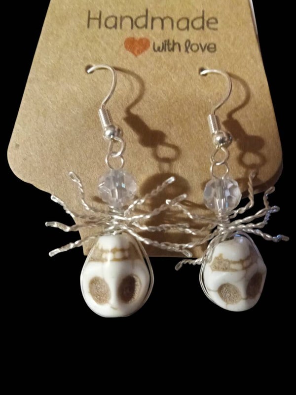 Skull Spider Suncatcher Earrings