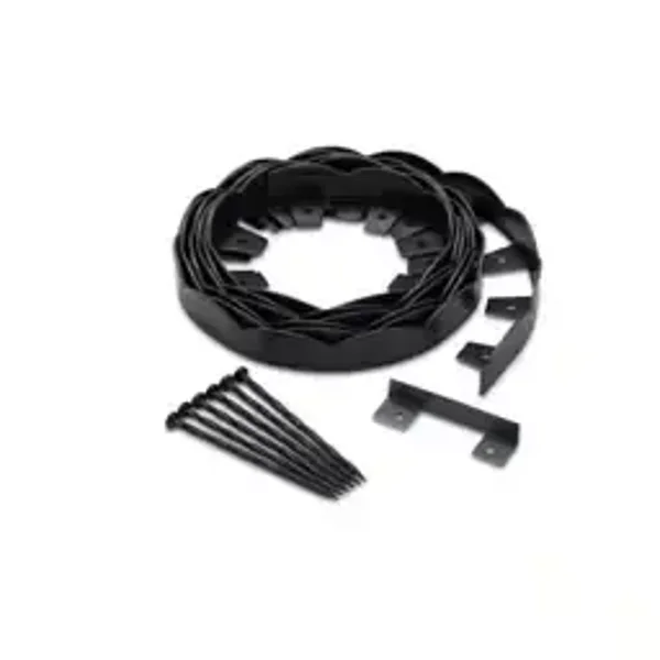 Vigoro 20 ft. x 2.25 in. Black Scalloped Polyethylene Edging