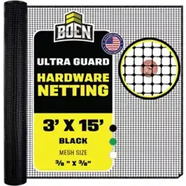 3 ft x 15 Net Black Plastic Hardware