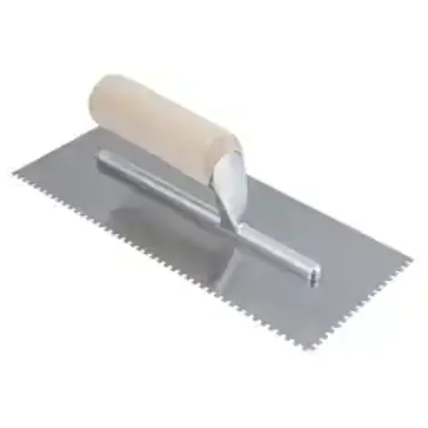 Square Notch Pro Wood Flooring Trowel with Wood Handle