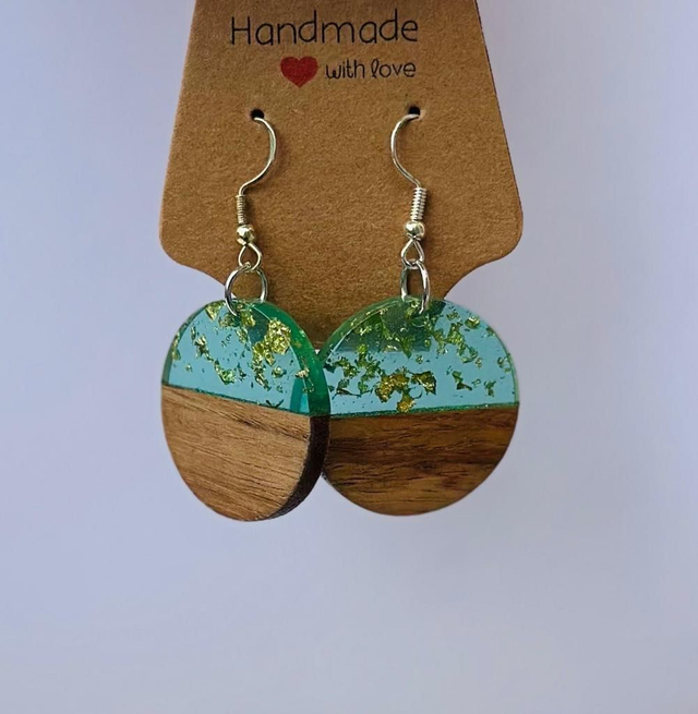 Boucles d'oreilles en résine et bois