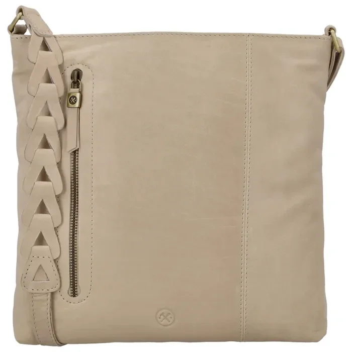 Leren tas beige