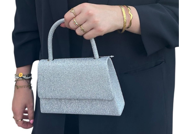 Zilver glitter tasje