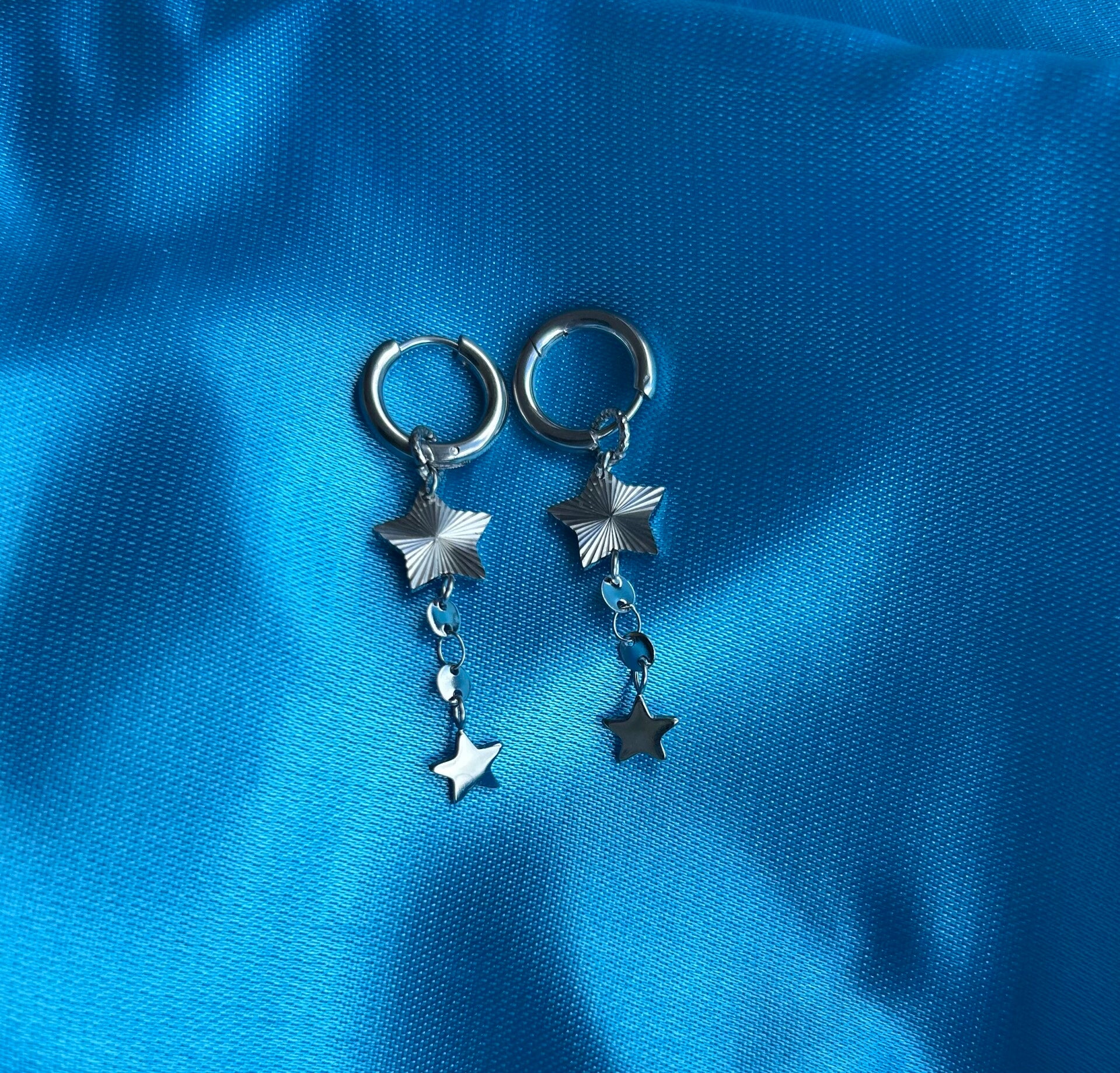 Sterren oorbellen zilver