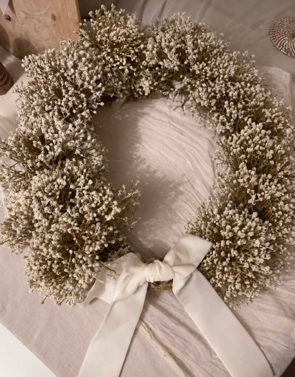 Faux Gypsophila Wreath
