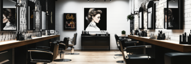 Hair Salon with Stunning Artwork