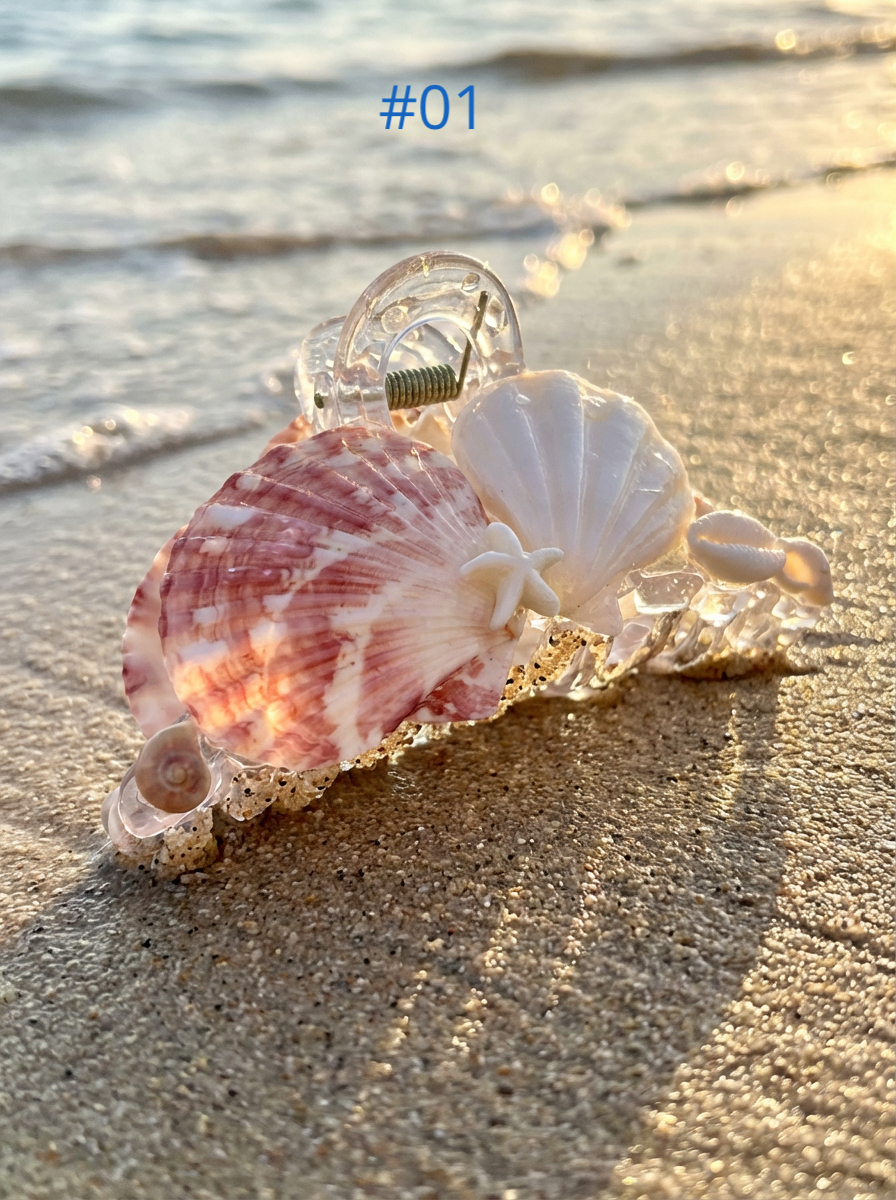 Aurelia Seashell Hair Bun Claw Clip 01