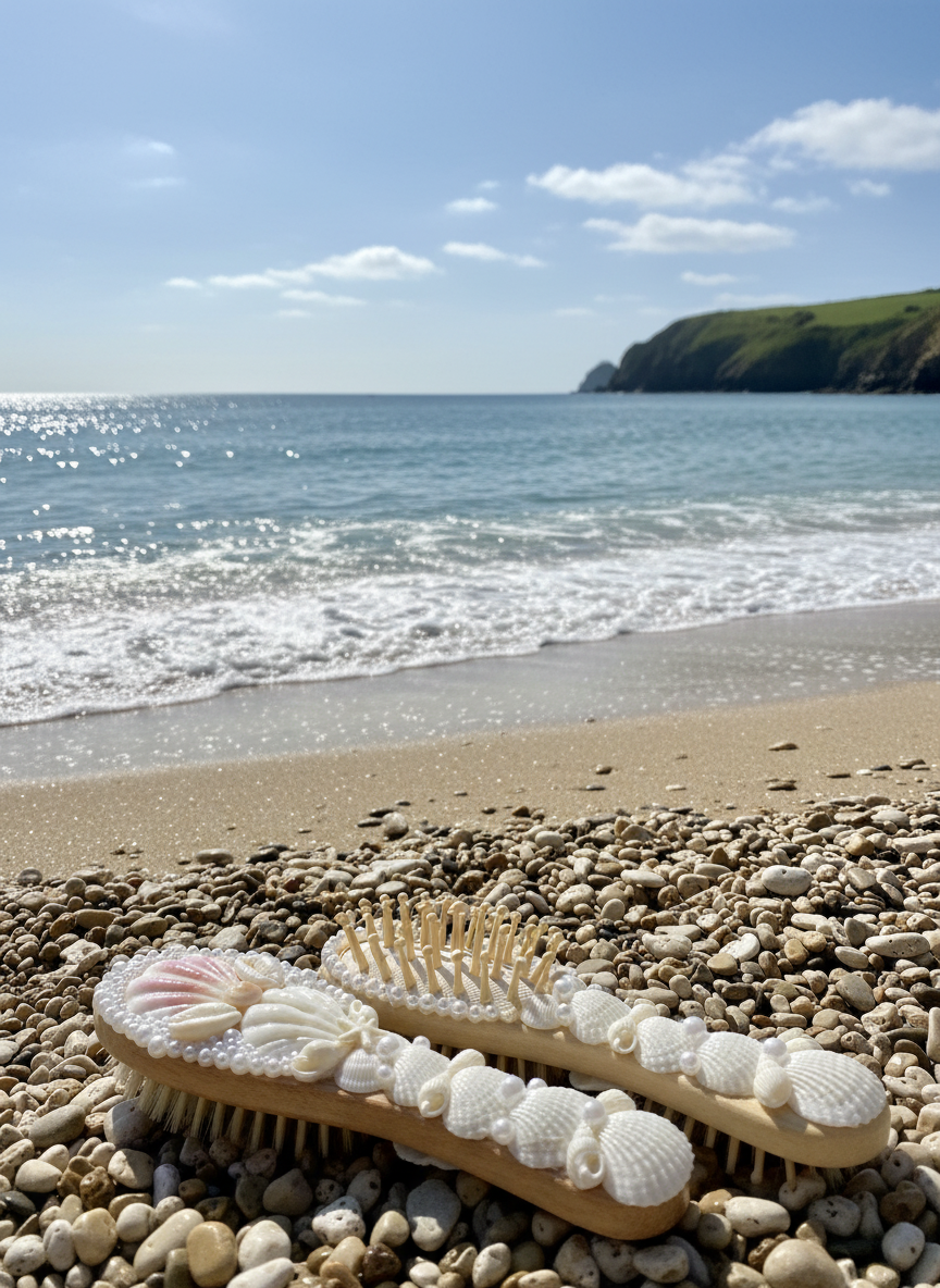 Mermaid seashell small comb - 04