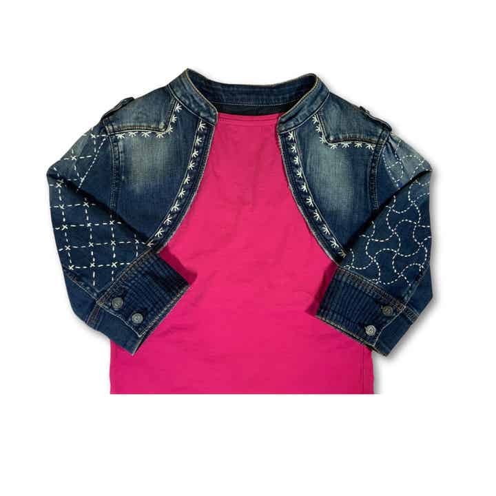 Anaïs - Sashiko hand embroidered denim bolero