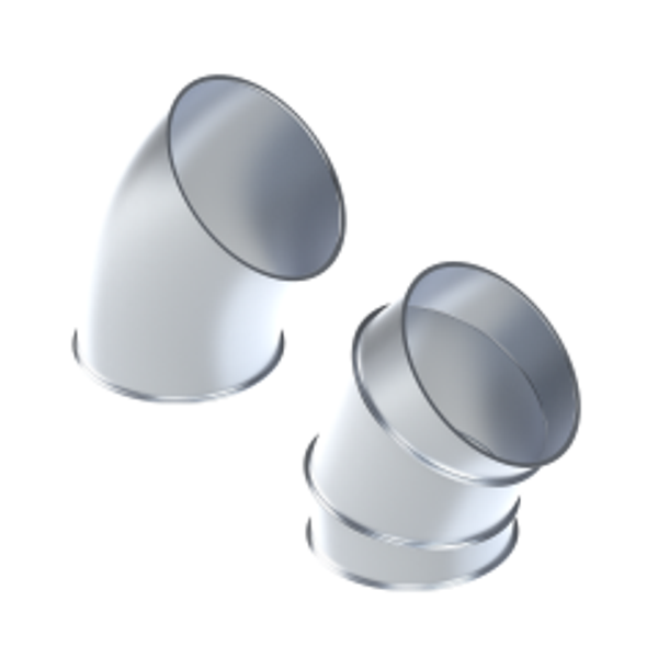 Geperste Bocht 45° (D=120mm)