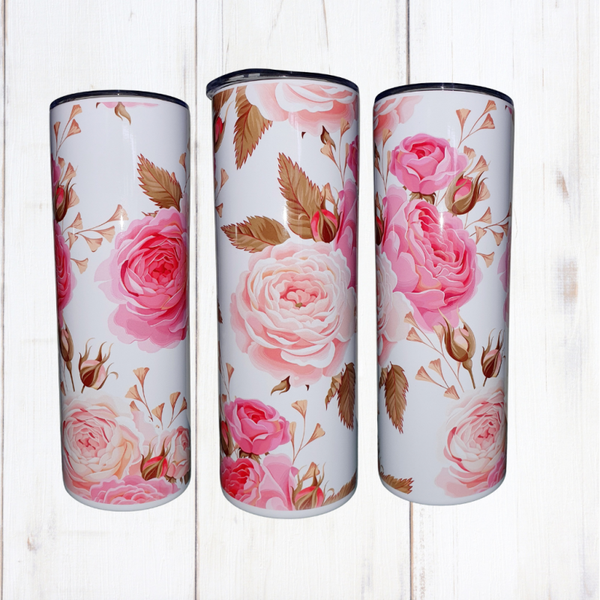 Pink Floral 20oz Tumbler