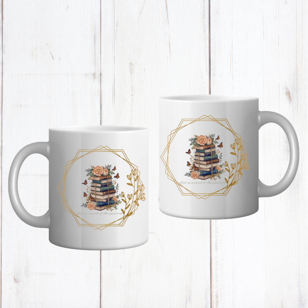 Lost in a world of imagination mug