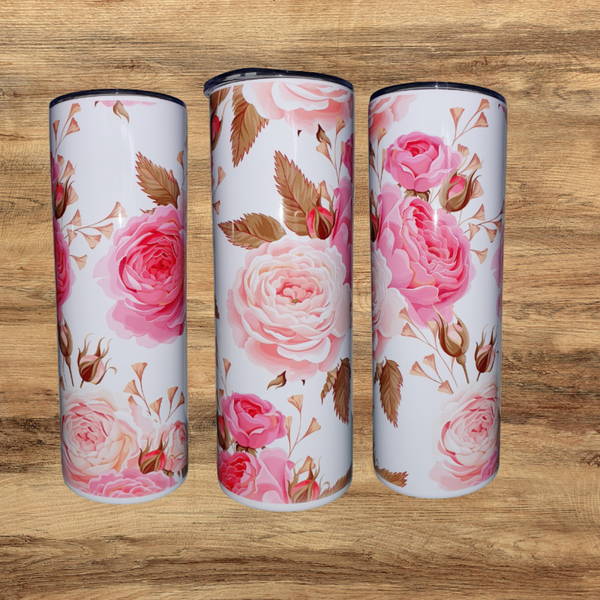 Pink Floral 20oz Tumbler