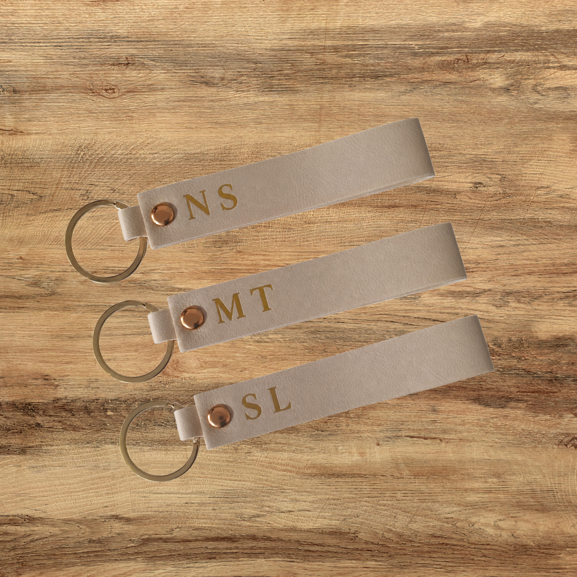 Initial Faux Leather Keyring Strap