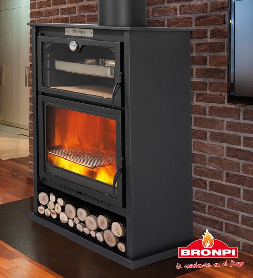 super poêle à bois avec four très pratique  pour vous chauffer et cuisiner, grand corps de chauffe bois de 60cm 