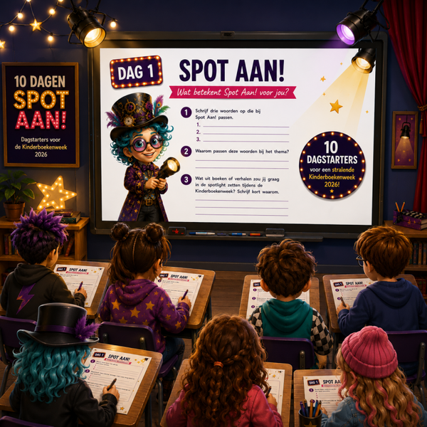 10 dagen Spot Aan! | Interactieve dagstarters Kinderboekenweek 2026 | Groep 7/8