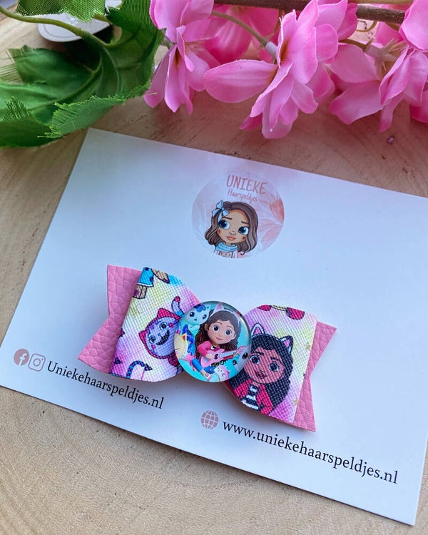 Roze gabby’s dollhouse strik